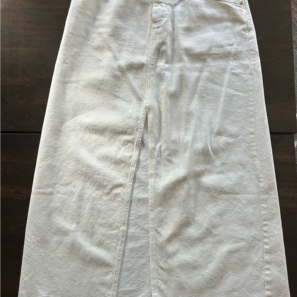 Pilcro Cream denim Front slit Madi Maxi Skirt - Picture 4 of 6